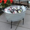 Oval Galvanized Tub with Folding Stand