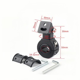 HQTS Motorcycle Mount Spot Lamp Holder Adjustable 360 Degrees 18-32 mm Horizontal Bull Bar Universal Headlight Holder – Set of 2