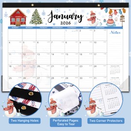 2026 Desk Calendar, 12 Months Desk Calendar 2026, January 2026 - December 2026, 17" x 12", with Large Ruled Blocks for Planning