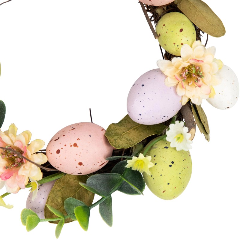 Northlight Pastel Speckled Easter Egg Artificial Mini Twig Wreath -