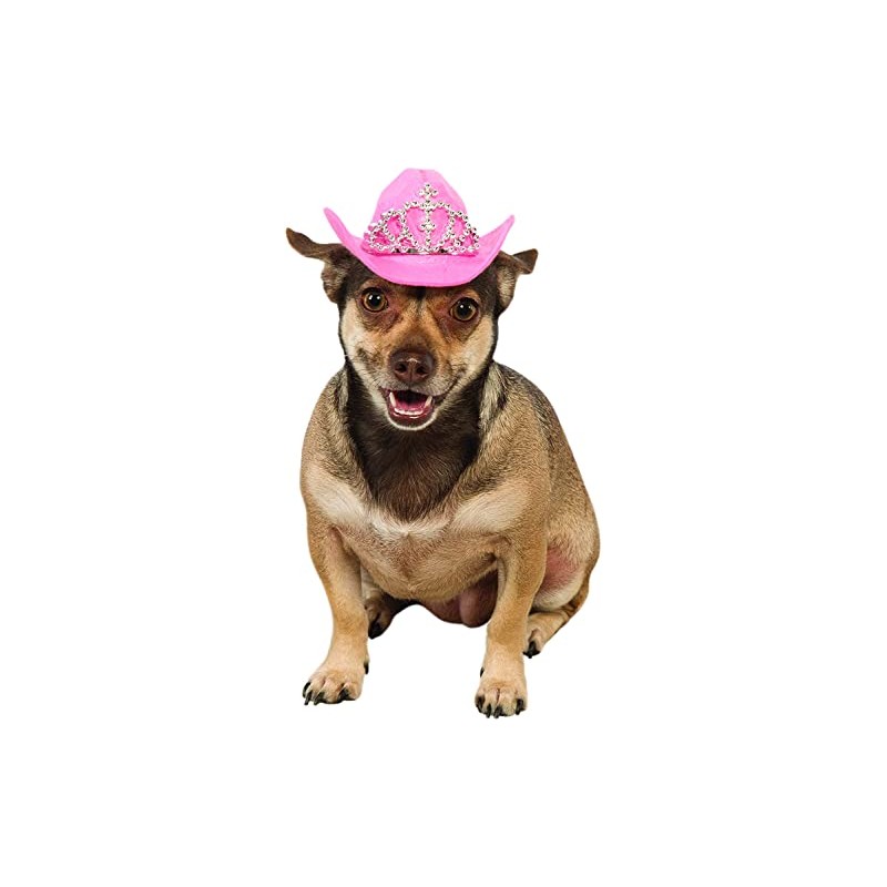 Rubie's Pink Cowgirl Dog Hat with Tiara, S/M
