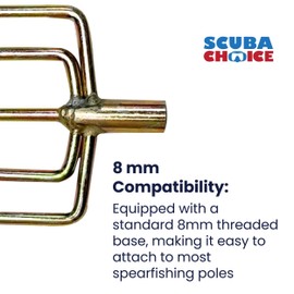 Scuba Choice Spearfishing 5 Prong 8mm Spearhead Fork Harpoon Tip with Barbs, Stainless Steel, 5"x3", Heavy-Duty Fishing & Hunting Tool, Ideal for Catching Fish Game, Outdoor Recreation Gear