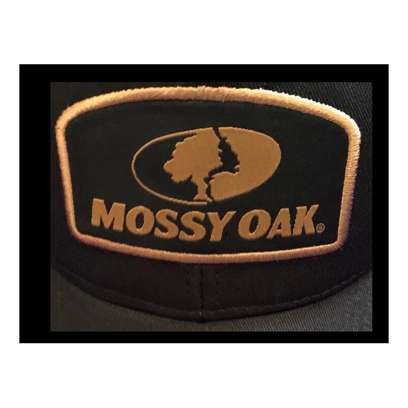 mossy oak BLACK 6 Panel Structured Hat/cap,MESH BACK,adjustabl