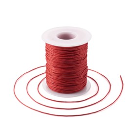 KISSITTY 100 Yards 1mm Waxed Cotton Thread Macrame Beading Cords Red Color Craft String for DIY Jewelry Knitting Earring Necklace Friendship Bracelets Making