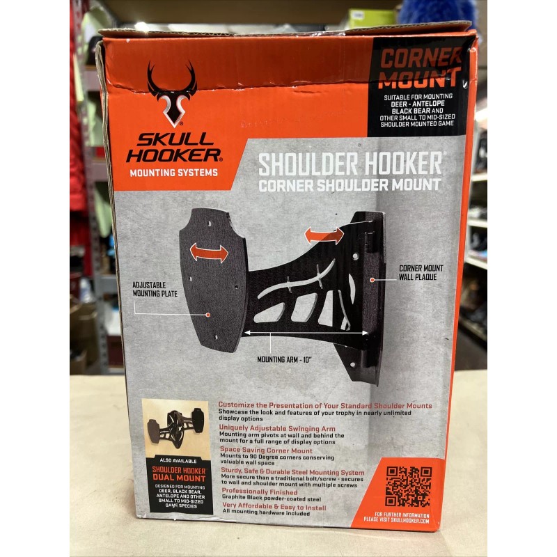GSM Outdoors Skull Hooker - Corner Shoulder Mount-Black SKH-CSM-BLK