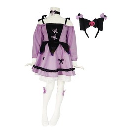 Disfraz Kuromi Kitti Cosplay Infantil Kuromy Gatita Kitti (6 años)