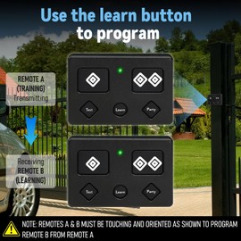 5-Button Remote Transmitter Replace for AXS1 for AXP1, Gate Opener Remote Fit Gate Opener for TSS1XP TDS2XP TSS1 TDS2 LDM2 LDM2K HDP1 HDP2 DD2U LSM1 DS1U, Adjustable Visor Clip 2 Pack