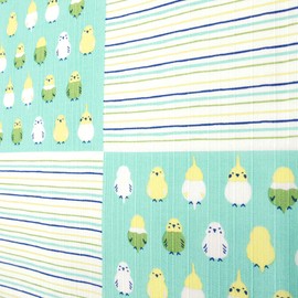 Hamamonyo Kofu (Furoshiki, 19.7 inches (50 cm), Parakeet, Eme Blue