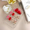 LOPMNGHT Press on Nails Short Length Red False Nails with
