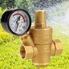 DN15 Brass Adjustable Water Pressure Regulator Reducer With Gauge Meter