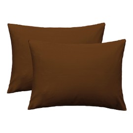 iMaylex Soft 100% Egyptian Cotton Zipper Pillow Case, Cozy and Lightweight Pillowcase, Set of 2, Coffee, Standard, 20" x 26"