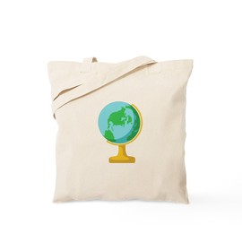 CafePress Globe World Tote Bag Reusable Natural Beige Canvas Shopping Bag