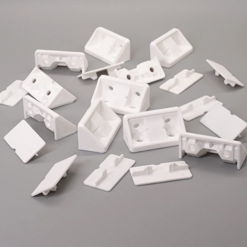 SKIR'CO (20 Pack) White Shelf Brackets 44x20x20mm 90 Degree Furniture