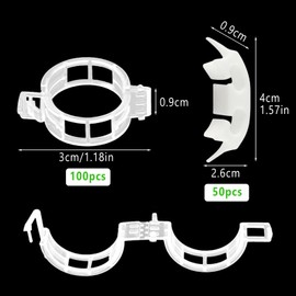 Zliger Pack of 100 Plant Clips with 50 Plant Bender Clips, Plant Training Clips, Plant Clips Tomatoes, Plant Support Clips for Flowers and Vegetables