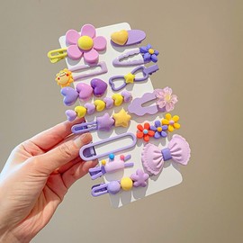 YNOBUN, Children's Hair Clips, Bangs Clips for Girls, Small Clips for Babies, Dopamine Colorful, Set of 14-pl