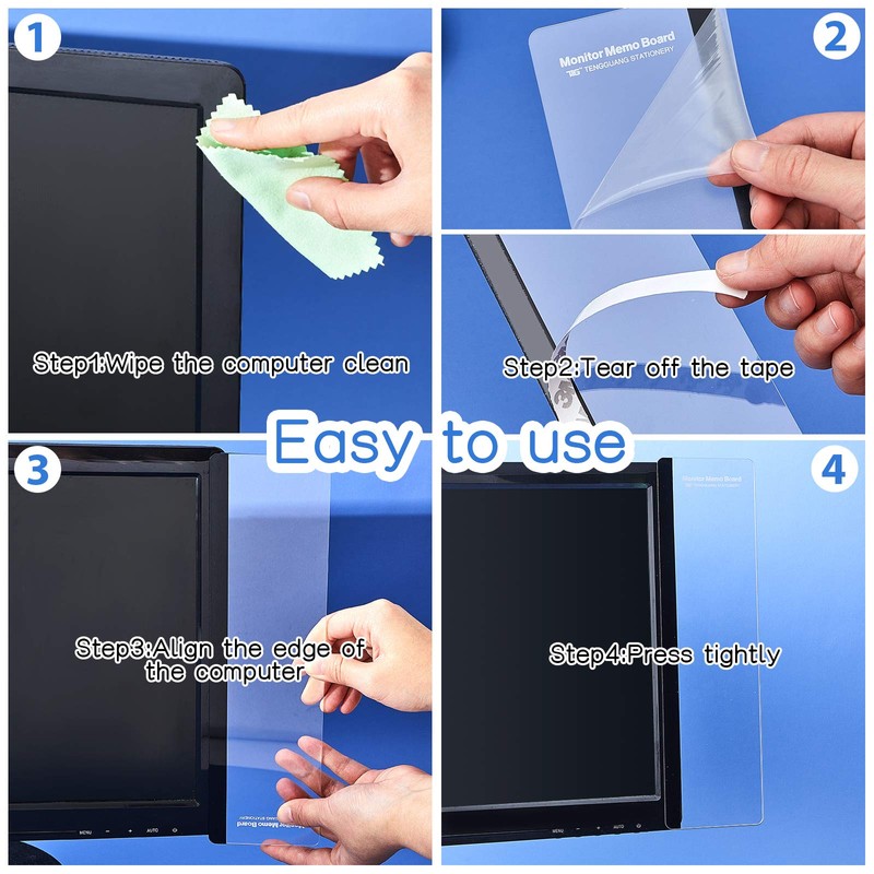 Zonon 2 Pieces Computer Monitor Notes Screen Monitor Memo Board