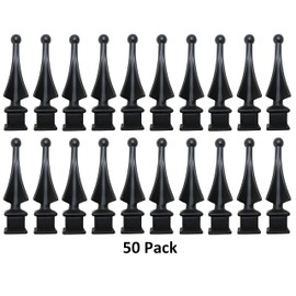 5/8" Black Spire Finial Topper Fence Topper for Wrought Iron Picket Fence (50)