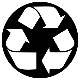 Recycle Bin Vinyl Decal Labels Design #1 Adhesive Recycling Stickers Trash Can (1" x 1", White)