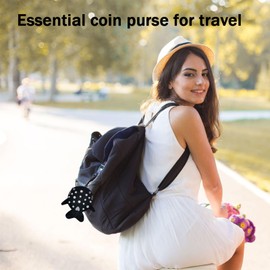 Shark Coin Purse Small Wallet for Women Cute Plush Cartoon Coin Pouch Cosmetic Items Bag for Headphones、coins、Banknotes and Lipstick (with Keychain shark) (grey)