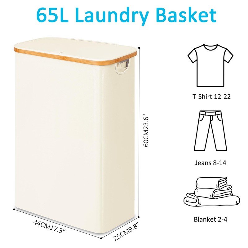 efluky Slim Laundry Basket with Lid, Narrow Laundry Hamper with