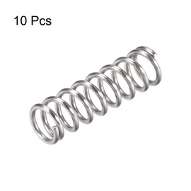 sourcing map Compression Spring,304 Stainless Steel,12mm OD,1.6mm Wire Size,22mm Compressed Length,40mm Free Length,63.2N Load Capacity,Silver Tone,10pcs