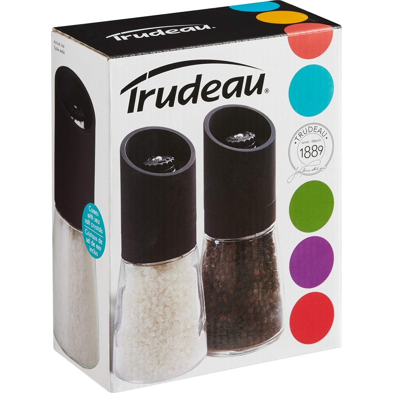 Trudeau Maison Glass and Black 6 inch Ceramic Grinder and