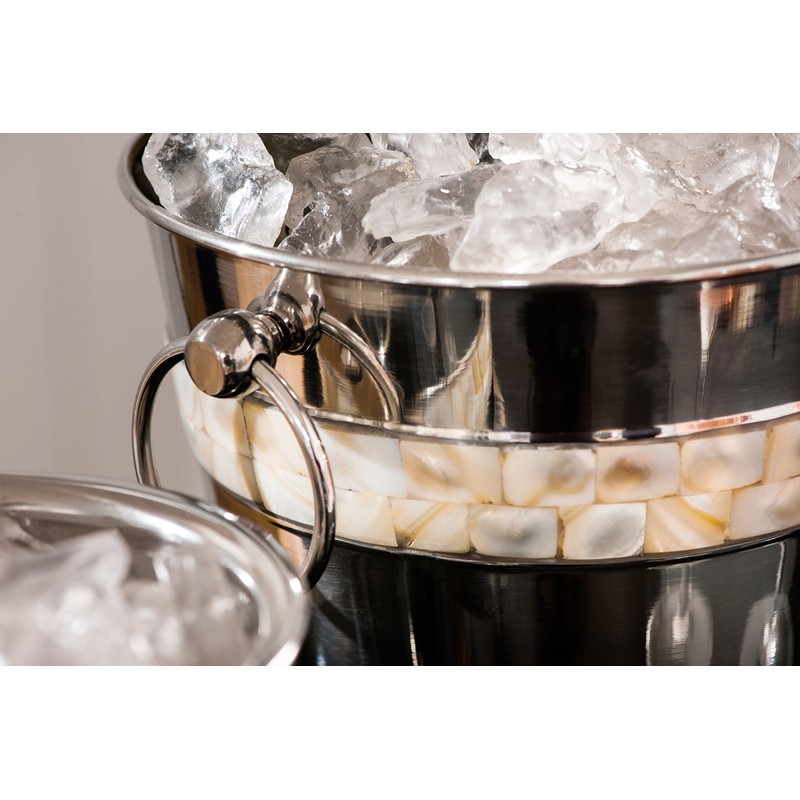 Premier Housewares Champagne Bucket with Mother of Pearl Inlay Design,