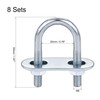 sourcing map Round U-Bolts 8 Sets 0.79"(20mm) Inner Width 50mm