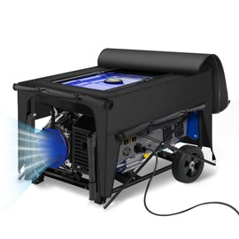 Porch Shield Generator Covers Running - Heavy Duty Waterproof Generator Rain Enclosure Tent Tarpaulin Shelter for 3500w-12000w Black（Top Opening）