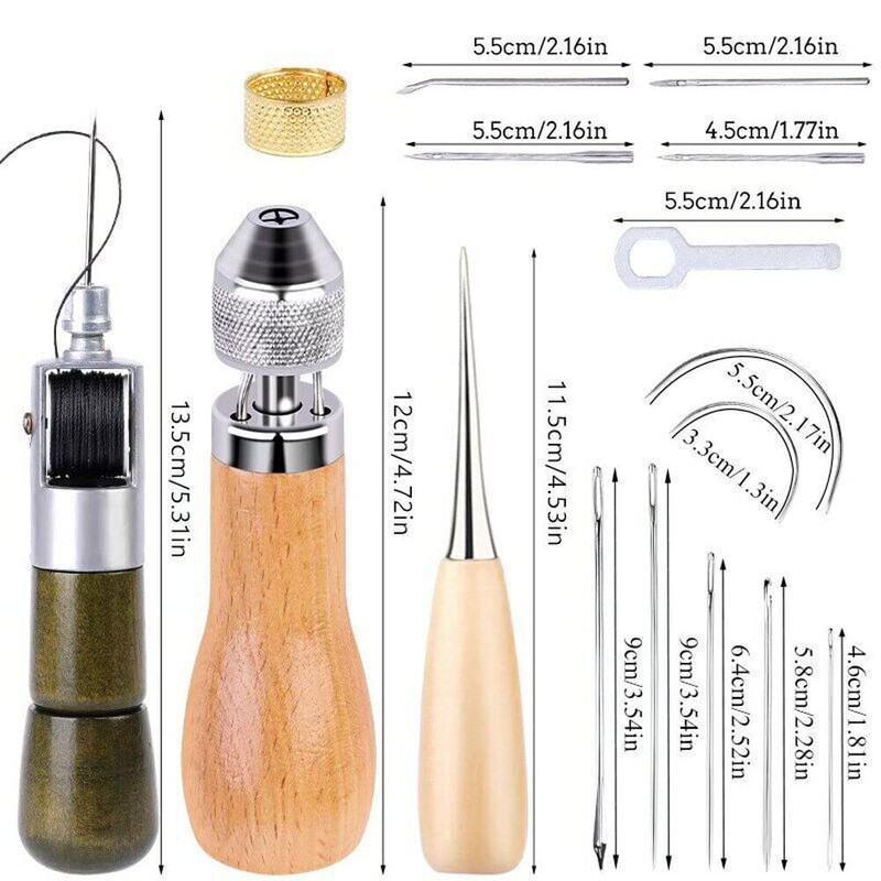 Leather Sewing Awl Thread Kit with Waxed Thread Manual Speedy