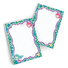 Junaversum 12 Mini Memo Pads Mermaid Party Bag Guest Gift for Birthday Children's Birthday Wedding Girls Girls Birthday (12 Notepads)