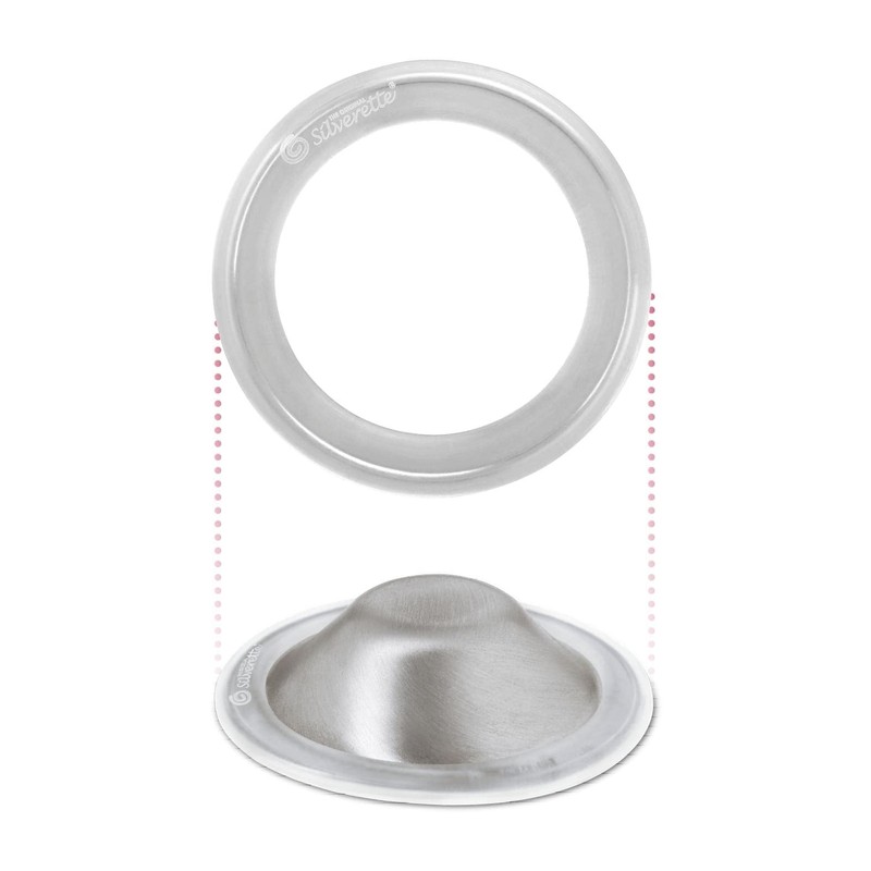 SILVERETTE The Original Silver Nursing Cups with O-Feel Silicon Ring