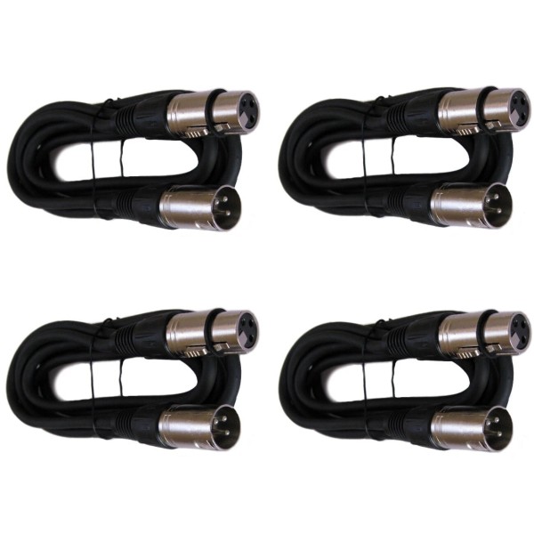 Unbranded 4 Pack 20FT Premium XLR 3Pin Male Female Mic