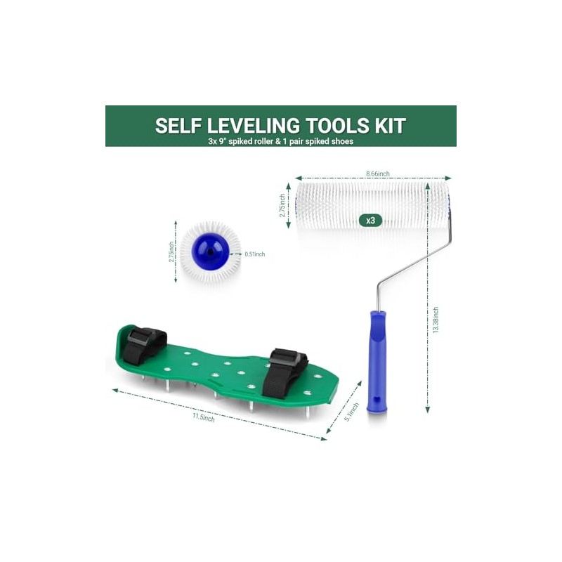 9-inch Spiked Roller for Self Leveling,Epoxy Shoes Spikes,Self Leveling Tool