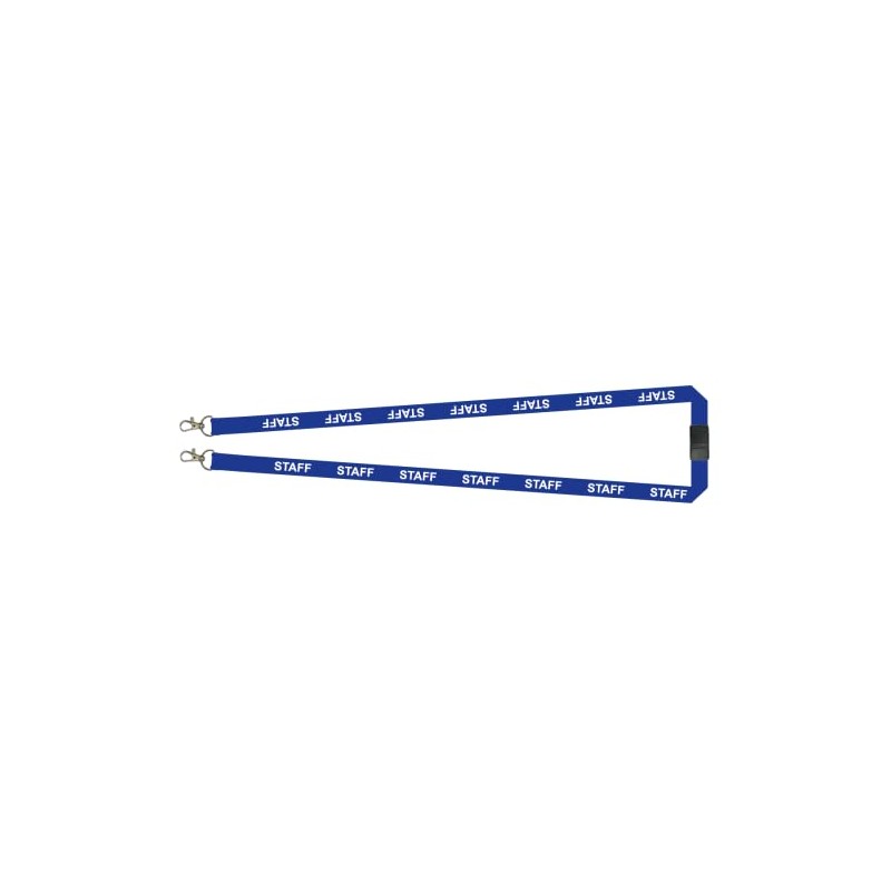 Customcard ltd Blue STAFF lanyards,OPEN END, 2 trigger clips,single safety