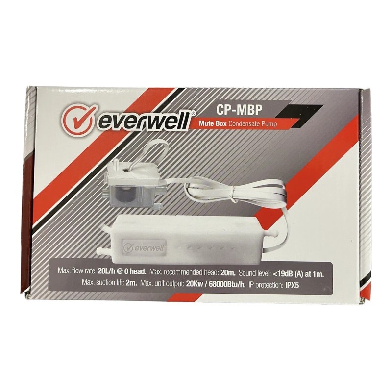 Everwell Mute Box Condensate Pump for Mini Split Ductless Air