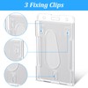 25 Pack Vertical 2-Card Badge Holder, Heavy Duty Hard Plastic