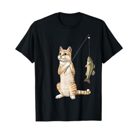 Fishing cat with a bass T-Shirt
