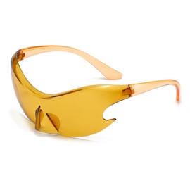 LJCZKA Randlose y2k Sonnenbrille Damen Herren Futuristische Sonnenbrille Sportbrille Radsportbrille One Piece UV-Schutz