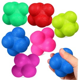 KICHOUSE 6 Pcs Hexagonal Reaction Training Balls for Agility Reflex Development Fun Sports Equipment for Fitness Teamwork Parent Interaction