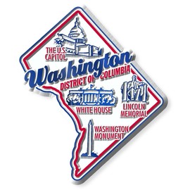 Washington, D.C. Premium State Magnet by Classic Magnets, 2.6" x 3.1", Collectible Souvenirs Made in The USA