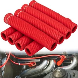 Protector térmico de alambre para bujía, 8 unidades, 2500°, funda protectora de calor, funda para bujías LS1/LS2 (rojo)