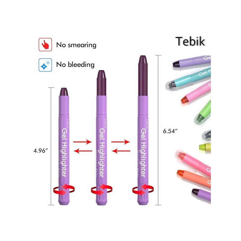 Tebik 젤 하이라이터 10가지 색상 하이라이트 다양한 학습 디자인 가능한