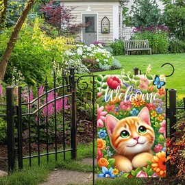 BlissYard Welcome Spring Garden Flag 12x18 Double Sided Bluebird Hummingbird Seasonal Small Flags For Outside Outdoor Decor Yard Farmhouse Holiday Spring Summer Decorations Yard Flags