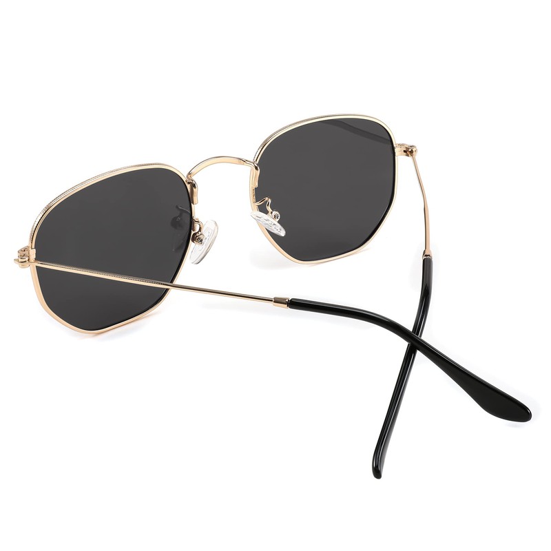 FEISEDY Polarized Sunglasses for Women Men Retro Polygon Square Sun