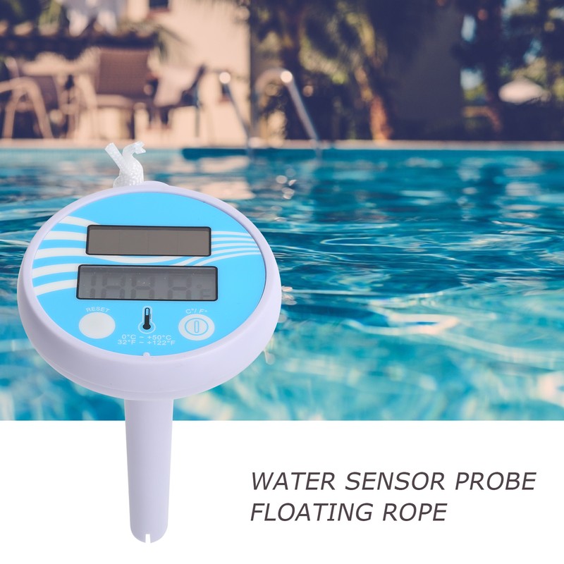 Floating Water Thermometer Electronic Solar Charging LCD Display Swimming Pool
