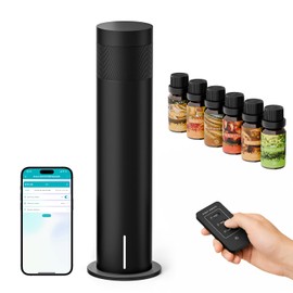Waterless Scent Diffuser Starter Kit - Cold Air Machine with 6 Essential Oils,1500 Sq.ft Coverage for Home Large Room Office, Hotel Collection Smart Aromatherapy Diffuser, Remote Control & APP & Timer
