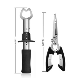 YFFSFDC Fishing Pliers Fishing Tackle Set of 2 Fishing Tackle Set Fishing Pliers Rustproof Fishing Grabber Fish Scissors Freshwater Saltwater Fishing Essential