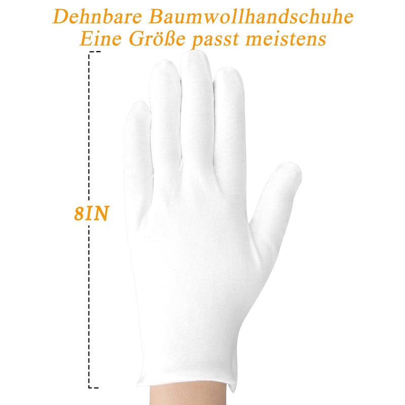 10 Pairs Cotton Gloves for Eczema, White Cotton Eczema Gloves