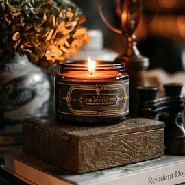 Jackson Vaughn Scented Texas Candle | Aromatherapy Long Lasting Candles Luxury Home Fragrance Decor Gifts Hand Poured Notes of Amber, Oakmoss, Vetiver 60 Hour Burn 16oz (Texas Live in Concert)